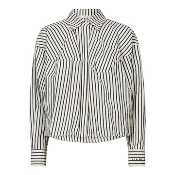 Haute L' Amitié - Sophie Mono Stripe Stone Shirt - OffWhite Black Stripe